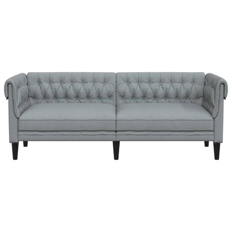 Driezitsbank Chesterfield-stijl stof lichtgrijs 8721012399426 4