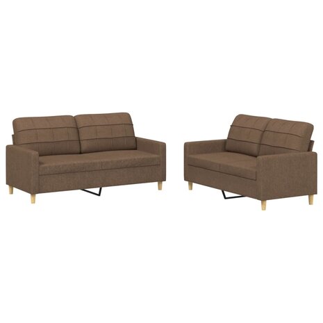 2-delige Loungeset met kussens stof bruin 8721012062443 2