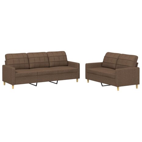 2-delige Loungeset met kussens stof bruin 8721012062764 2