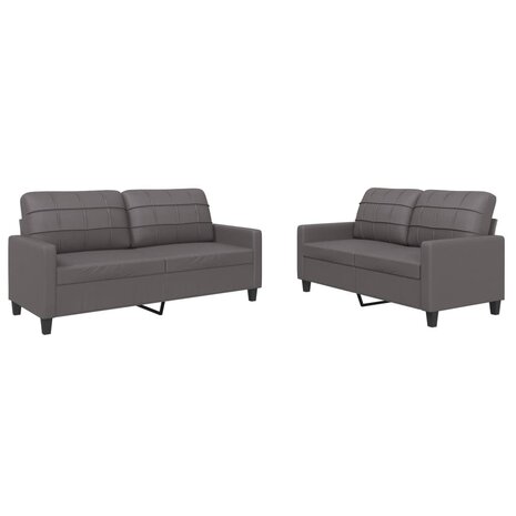 2-delige Loungeset met kussens kunstleer grijs 8721012063273 2