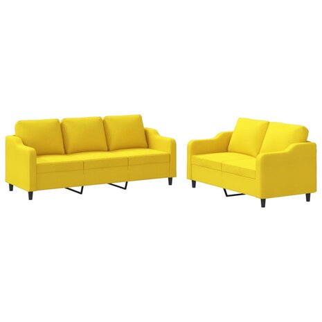 2-delige Loungeset met kussens stof lichtgeel 8721012068063 2