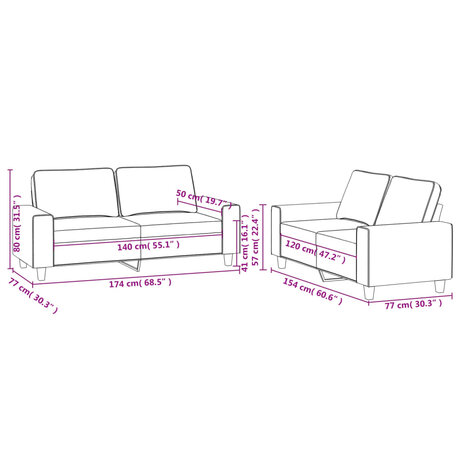 2-delige Loungeset stof crèmekleurig 8721012068513 7