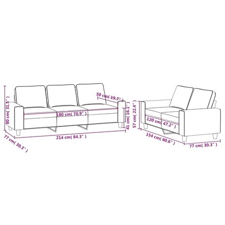 2-delige Loungeset stof lichtgeel 8721012068704 7