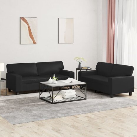 2-delige Loungeset kunstleer zwart 8721012068810 1