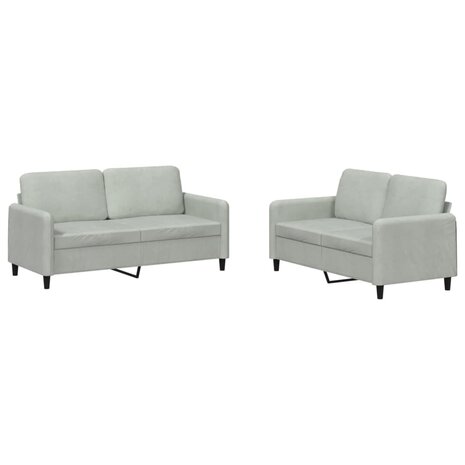 2-delige Loungeset fluweel lichtgrijs 8721012069411 2