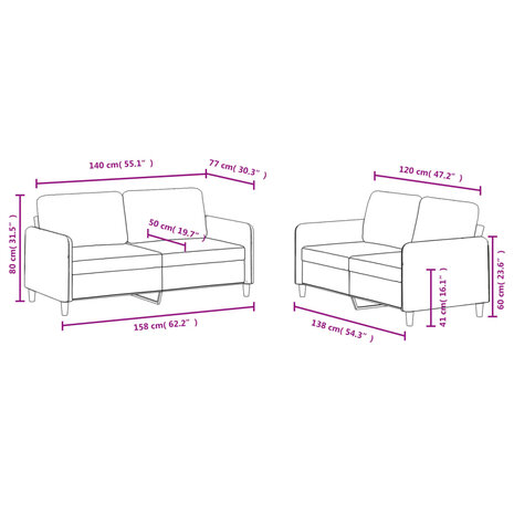 2-delige Loungeset fluweel donkergroen 8721012069435 7