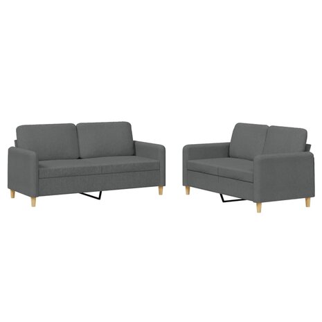 2-delige Loungeset met kussens stof donkergrijs 8721012070547 2