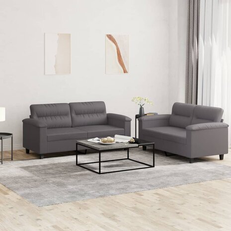 2-delige Loungeset met kussens kunstleer grijs 8721012073319 1