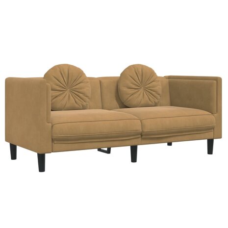 2-delige Loungeset met kussens fluweel bruin 8721012289574 4