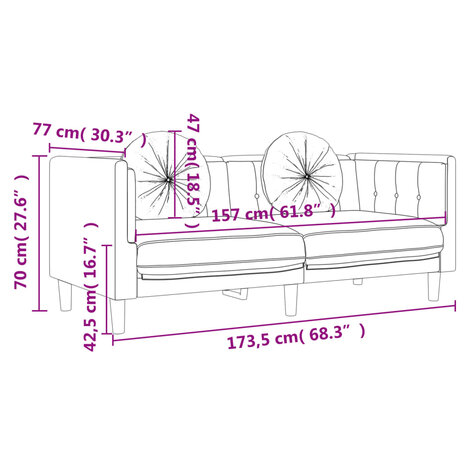 2-delige Loungeset met kussens fluweel bruin 8721012289574 8