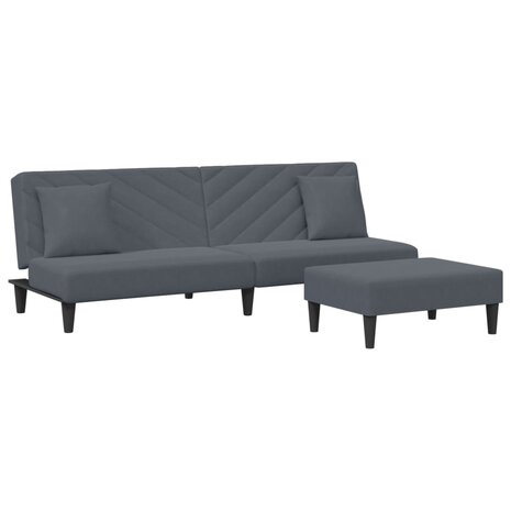 2-delige Loungeset met kussens fluweel donkergrijs 8721012453654 2