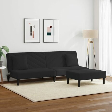 2-delige Loungeset met kussens fluweel zwart 8721012453678 3