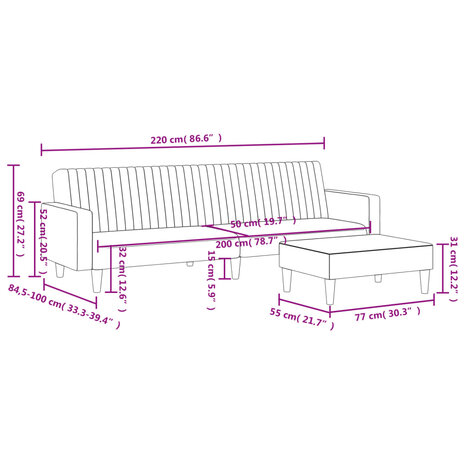 2-delige Loungeset fluweel blauw 8721012453814 11