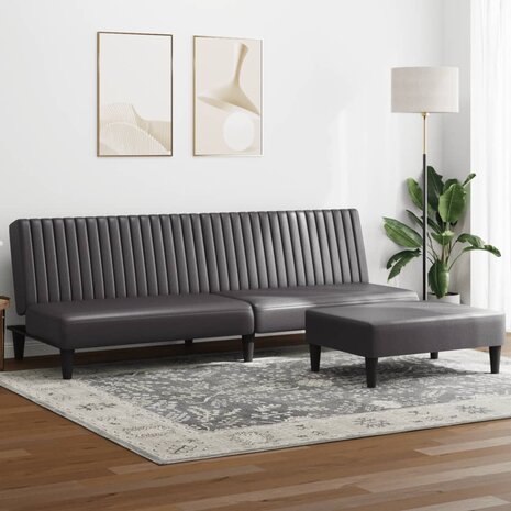 2-delige Loungeset kunstleer grijs 8721012453883 1