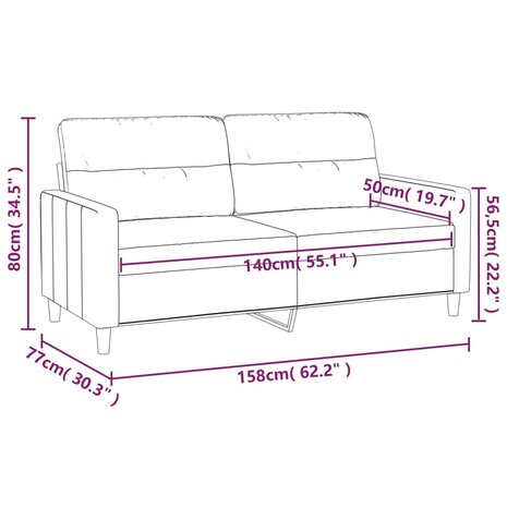 Tweezitsbank 140 cm stof bruin 8721012139640 8