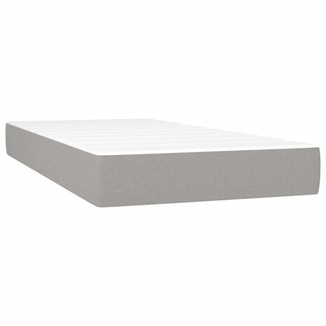 Boxspring met matras en LED stof lichtgrijs 90x200 cm 8720287366492 6