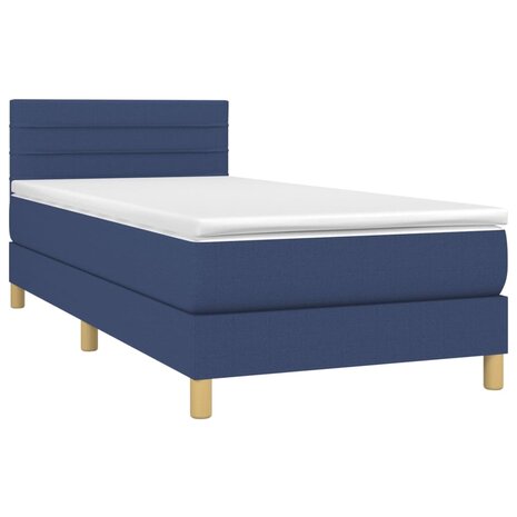 Boxspring met matras en LED stof blauw 80x200 cm 8720287372790 3