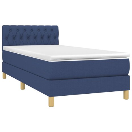 Boxspring met matras en LED stof blauw 90x200 cm 8720287374558 3