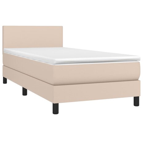 Boxspring met matras en LED kunstleer cappuccinokleur 80x200 cm 8720287375982 3