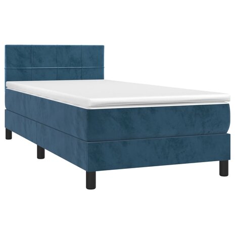 Boxspring met matras en LED fluweel donkerblauw 80x200 cm 8720287378976 4