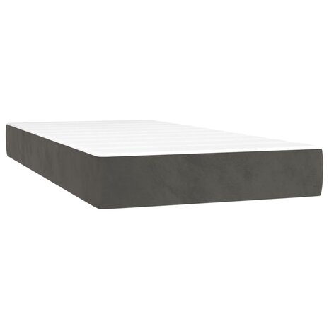 Boxspring met matras en LED fluweel donkergrijs 90x200 cm 8720287379669 6