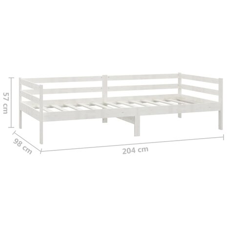 Slaapbank 90x200 cm massief grenenhout wit 8720845850906 8