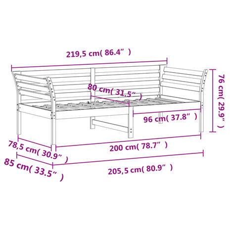 Slaapbank 80x200 cm massief grenenhout 8721012429895 9