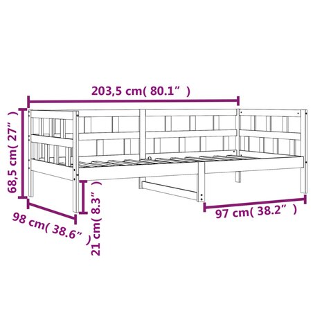 Slaapbank 90x200 cm massief grenenhout wasbruin 8721012362253 11