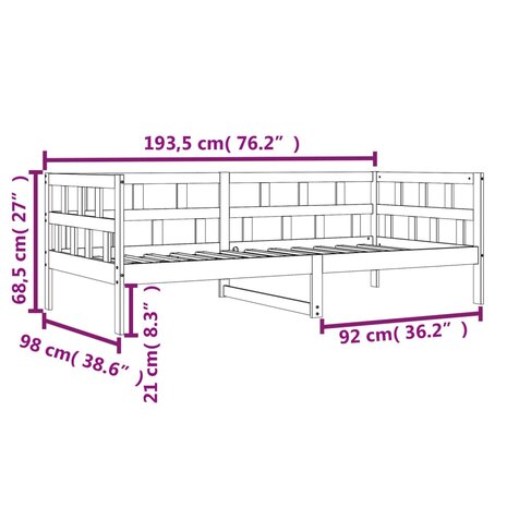 Slaapbank 90x190 cm massief grenenhout wasbruin 8721012362277 11