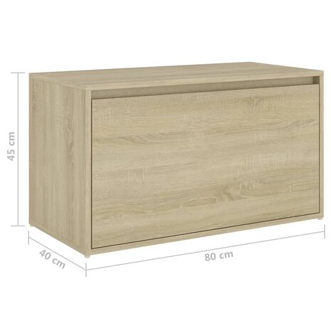 Halbank 80x40x45 cm bewerkt hout sonoma eikenkleurig 8720286642665 8