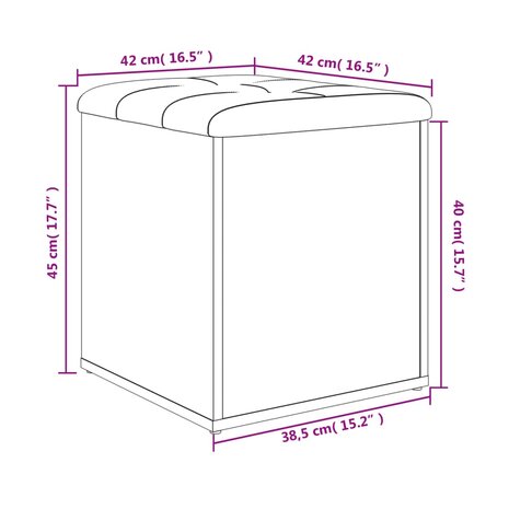 Opbergbankje 42x42x45 cm bewerkt hout betongrijs 8721012162396 10