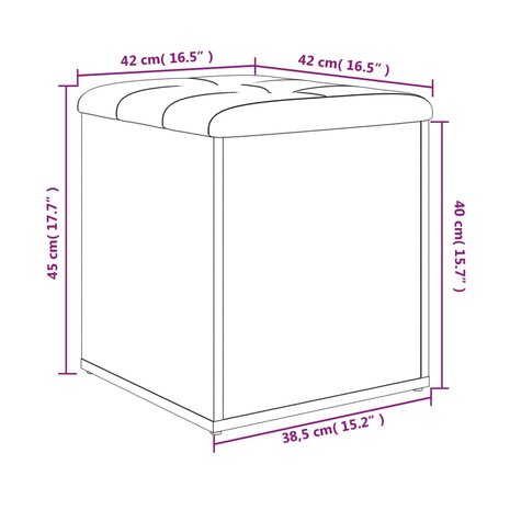 Opbergbankje 42x42x45 cm bewerkt hout grijs sonoma eikenkleurig 8721012162419 10