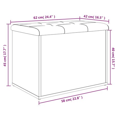 Opbergbankje 62x42x45 cm bewerkt hout gerookt eikenkleurig 8721012162471 10