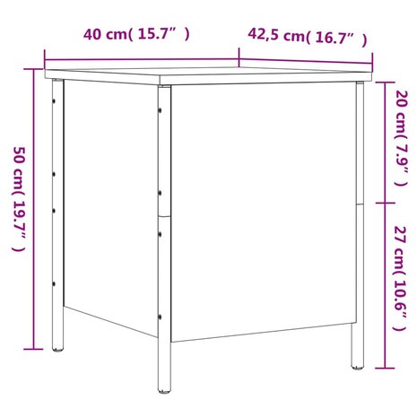 Opbergbankje 40x42,5x50 cm bewerkt hout zwart 8721012340596 12