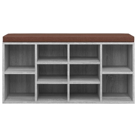 Schoenenbank 103x30x48 cm bewerkt hout grijs sonoma eikenkleur 8720286945841 4