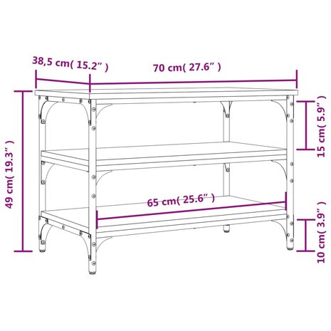 Schoenenbankje 70x38,5x49 cm bewerkt hout bruineikenkleurig 8721012340930 10