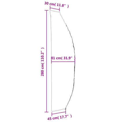 Parasolhoes 280x30/81/45 cm 420D oxford zwart 8721012160729 10