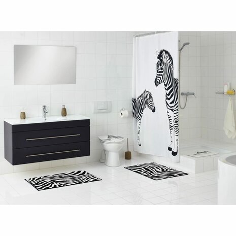 RIDDER Douchemat Zebra 54x54 cm wit en zwart 4006956610221 2