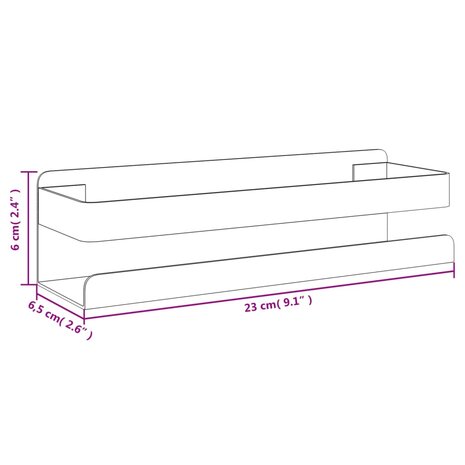 Doucherekje 23x6,5x6 cm geborsteld 304 roestvrij staal 8721012490437 8