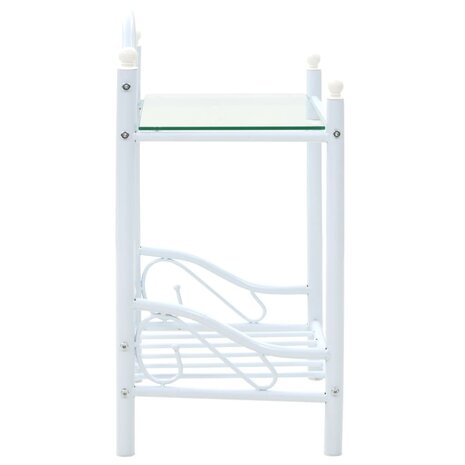 Nachtkastjes 45x30,5x60 cm staal en gehard glas wit 2 st 8718475613251 4