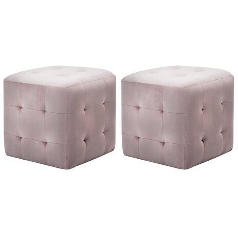 Nachtkastjes 2 st 30x30x30 cm fluweel roze 8719883574660 1