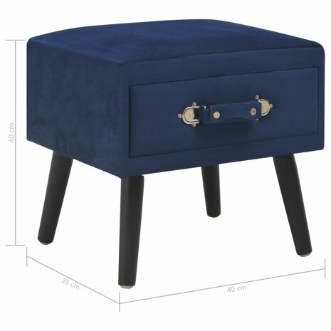 Nachtkastjes 2 st 40x35x40 cm fluweel blauw 8719883606750 9