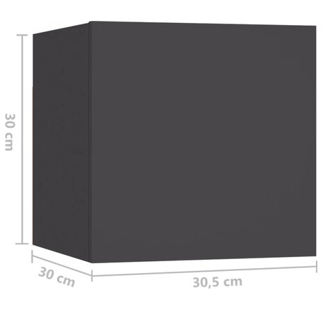 Nachtkastje 30,5x30x30 cm spaanplaat grijs 8720286579732 9