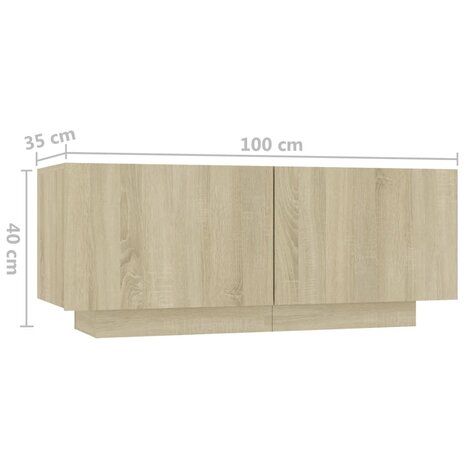 Nachtkastje 100x35x40 cm spaanplaat sonoma eikenkleurig 8720286640500 9