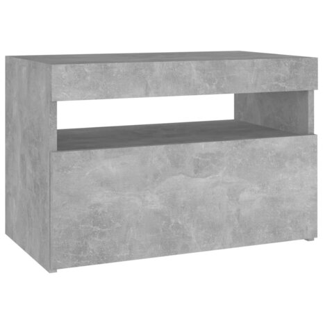 Nachtkastjes 2 st met LED-verlichting 60x35x40 cm betongrijs 8720286640654 8