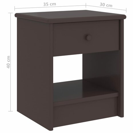 Nachtkastje 35x30x40 cm massief grenenhout donkerbruin 8720286230657 6