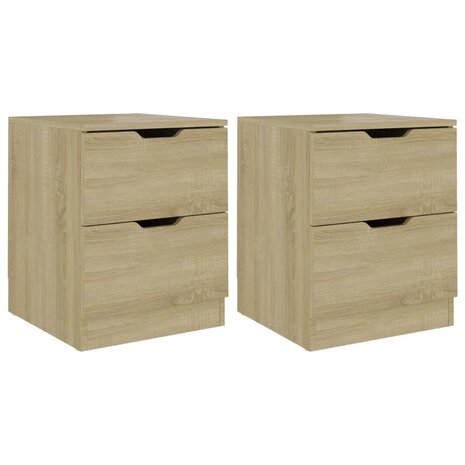 Nachtkastjes 2 st 40x40x50 cm bewerkt hout sonoma eikenkleurig 8720286343289 2