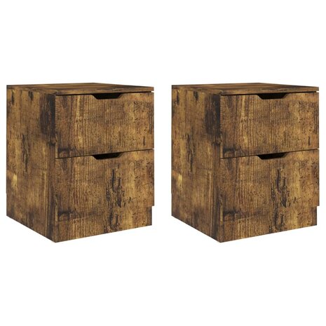 Nachtkastjes 2 st 40x40x50 cm bewerkt hout gerookt eikenkleurig 8720286343388 2