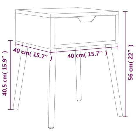 Nachtkastje 40x40x56 cm bewerkt hout zwart 8720286343951 10