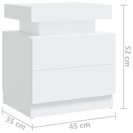 Nachtkastje 45x35x52 cm spaanplaat wit 8720286344477 7